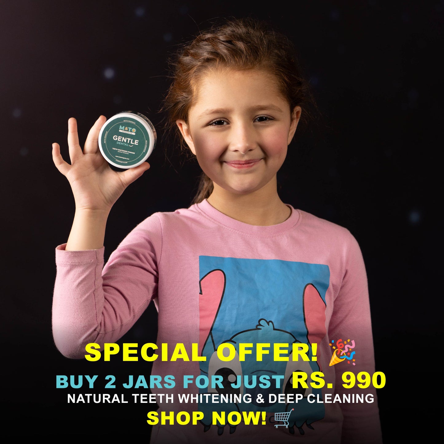 Moto Organics Gentle Dental Powder (Buy 2 Jars for Just Rs. 990)